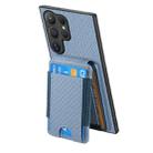 For Samsung Galaxy S24 Ultra 5G Carbon Fiber Vertical Flip Wallet Stand Phone Case(Blue) - 3