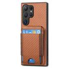 For Samsung Galaxy S24 Ultra 5G Carbon Fiber Vertical Flip Wallet Stand Phone Case(Brown) - 2