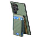 For Samsung Galaxy S24 Ultra 5G Carbon Fiber Vertical Flip Wallet Stand Phone Case(Green) - 3