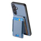 For Samsung Galaxy S24+ 5G Carbon Fiber Vertical Flip Wallet Stand Phone Case(Blue) - 3