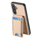 For Samsung Galaxy S24+ 5G Carbon Fiber Vertical Flip Wallet Stand Phone Case(Khaki) - 3