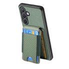 For Samsung Galaxy S24+ 5G Carbon Fiber Vertical Flip Wallet Stand Phone Case(Green) - 3