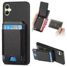 For Samsung Galaxy A05 Carbon Fiber Vertical Flip Wallet Stand Phone Case(Black) - 1