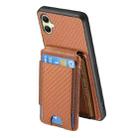 For Samsung Galaxy A05 Carbon Fiber Vertical Flip Wallet Stand Phone Case(Brown) - 3