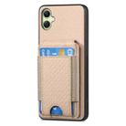 For Samsung Galaxy A05 Carbon Fiber Vertical Flip Wallet Stand Phone Case(Khaki) - 2