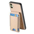For Samsung Galaxy A05 Carbon Fiber Vertical Flip Wallet Stand Phone Case(Khaki) - 3