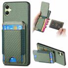 For Samsung Galaxy A05 Carbon Fiber Vertical Flip Wallet Stand Phone Case(Green) - 1