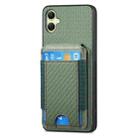 For Samsung Galaxy A05 Carbon Fiber Vertical Flip Wallet Stand Phone Case(Green) - 2
