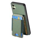 For Samsung Galaxy A05 Carbon Fiber Vertical Flip Wallet Stand Phone Case(Green) - 3