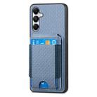 For Samsung Galaxy A05s Carbon Fiber Vertical Flip Wallet Stand Phone Case(Blue) - 2