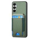 For Samsung Galaxy A05s Carbon Fiber Vertical Flip Wallet Stand Phone Case(Green) - 2