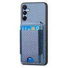 For Samsung Galaxy A25 Carbon Fiber Vertical Flip Wallet Stand Phone Case(Blue) - 2