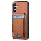 For Samsung Galaxy A25 Carbon Fiber Vertical Flip Wallet Stand Phone Case(Brown) - 2
