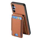 For Samsung Galaxy A25 Carbon Fiber Vertical Flip Wallet Stand Phone Case(Brown) - 3