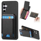 For Samsung Galaxy A34 5G Carbon Fiber Vertical Flip Wallet Stand Phone Case(Black) - 1