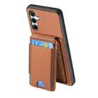 For Samsung Galaxy A34 5G Carbon Fiber Vertical Flip Wallet Stand Phone Case(Brown) - 3