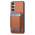 For Samsung Galaxy A54 5G Carbon Fiber Vertical Flip Wallet Stand Phone Case(Brown) - 2