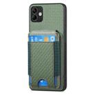 For Samsung Galaxy A04e Carbon Fiber Vertical Flip Wallet Stand Phone Case(Green) - 2