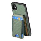 For Samsung Galaxy A04e Carbon Fiber Vertical Flip Wallet Stand Phone Case(Green) - 3