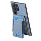For Samsung Galaxy S23 Ultra 5G Carbon Fiber Vertical Flip Wallet Stand Phone Case(Blue) - 3