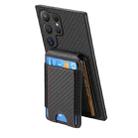 For Samsung Galaxy S23 Ultra 5G Carbon Fiber Vertical Flip Wallet Stand Phone Case(Black) - 3