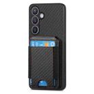 For Samsung Galaxy S23+ 5G Carbon Fiber Vertical Flip Wallet Stand Phone Case(Black) - 2