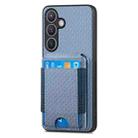 For Samsung Galaxy S23 5G Carbon Fiber Vertical Flip Wallet Stand Phone Case(Blue) - 2