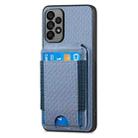 For Samsung Galaxy A73 5G Carbon Fiber Vertical Flip Wallet Stand Phone Case(Blue) - 2