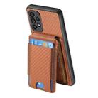 For Samsung Galaxy A73 5G Carbon Fiber Vertical Flip Wallet Stand Phone Case(Brown) - 3