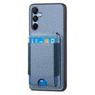For Samsung Galaxy A13 4G Carbon Fiber Vertical Flip Wallet Stand Phone Case(Blue) - 2