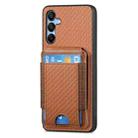 For Samsung Galaxy A13 4G Carbon Fiber Vertical Flip Wallet Stand Phone Case(Brown) - 2