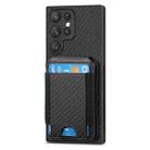 For Samsung Galaxy S22 Ultra 5G Carbon Fiber Vertical Flip Wallet Stand Phone Case(Black) - 2