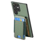 For Samsung Galaxy S22 Ultra 5G Carbon Fiber Vertical Flip Wallet Stand Phone Case(Green) - 3