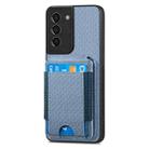 For Samsung Galaxy S22+ 5G Carbon Fiber Vertical Flip Wallet Stand Phone Case(Blue) - 2