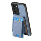 For Samsung Galaxy S22+ 5G Carbon Fiber Vertical Flip Wallet Stand Phone Case(Blue) - 3
