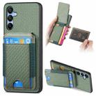 For Samsung Galaxy A13 5G Carbon Fiber Vertical Flip Wallet Stand Phone Case(Green) - 1