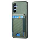 For Samsung Galaxy A13 5G Carbon Fiber Vertical Flip Wallet Stand Phone Case(Green) - 2