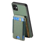 For Samsung Galaxy M32 4G Carbon Fiber Vertical Flip Wallet Stand Phone Case(Green) - 3