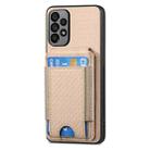 For Samsung Galaxy A82 5G Carbon Fiber Vertical Flip Wallet Stand Phone Case(Khaki) - 2