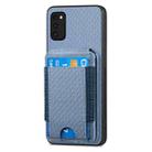 For Samsung Galaxy A41 Carbon Fiber Vertical Flip Wallet Stand Phone Case(Blue) - 2