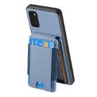 For Samsung Galaxy A41 Carbon Fiber Vertical Flip Wallet Stand Phone Case(Blue) - 3