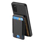 For Samsung Galaxy A41 Carbon Fiber Vertical Flip Wallet Stand Phone Case(Black) - 3