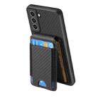 For Samsung Galaxy S21 FE 5G Carbon Fiber Vertical Flip Wallet Stand Phone Case(Black) - 3