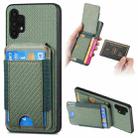 For Samsung Galaxy A32 5G Carbon Fiber Vertical Flip Wallet Stand Phone Case(Green) - 1