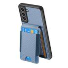 For Samsung Galaxy S21 5G Carbon Fiber Vertical Flip Wallet Stand Phone Case(Blue) - 3