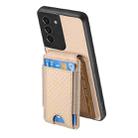 For Samsung Galaxy S21+ 5G Carbon Fiber Vertical Flip Wallet Stand Phone Case(Khaki) - 3