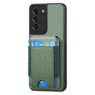 For Samsung Galaxy S21+ 5G Carbon Fiber Vertical Flip Wallet Stand Phone Case(Green) - 2