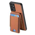 For Samsung Galaxy S21 Ultra 5G Carbon Fiber Vertical Flip Wallet Stand Phone Case(Brown) - 3