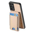 For Samsung Galaxy S21 Ultra 5G Carbon Fiber Vertical Flip Wallet Stand Phone Case(Khaki) - 3