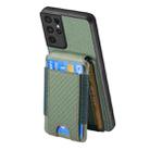 For Samsung Galaxy S21 Ultra 5G Carbon Fiber Vertical Flip Wallet Stand Phone Case(Green) - 3